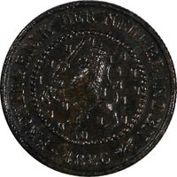 Netherlands William III Bronze 1886 1/2 Cent SCARCE DATE KM# 109.1 (20 462)