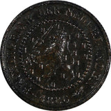 Netherlands William III Bronze 1886 1/2 Cent SCARCE DATE KM# 109.1 (20 462)