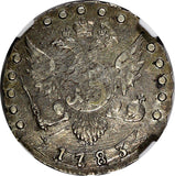 RUSSIA Catherine II Silver 1783 SPB 15 Kopecks NGC VF35 RARE C# 62c (026)