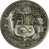 Peru Silver 1934 1 Sol  37mm KM# 218.2 (18 262)