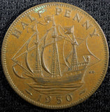 Great Britain George VI Bronze 1950 1/2 Penny KM# 868 (22 980)