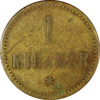 Guatemala Brass Token ND (c.1876) 1 REAL  MIRAMAR O. BLEULER  24mm Clark-257(s)