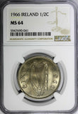 Ireland Republic 1966 1/2 Crown NGC MS64 BETTER DATE  GEM BU COIN KM# 16a (041)