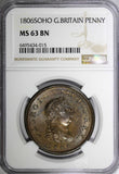 Great Britain George III Copper 1806 1 Penny Soho Mint NGC MS63 BN KM# 663 (015)