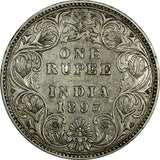 India-British Victoria Silver 1893 Rupee SCARCE KM# 492 (19 328)