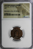 WESTERN ROMAN Honorius  AD 393-423 AE2 Emperor with Globe & Labarum NGC (271)