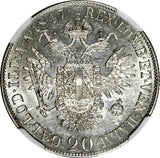 Austria Ferdinand I Silver 1847 A 20 Kreuzer Vienna NGC  AU DETAILS KM# 2208 (1)