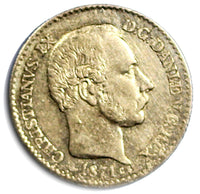 Denmark Christian IX Silver 1871 CS 4 Skilling Rigsmont aXF Condition KM# 775.2