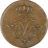 Sweden Frederick I Copper 1738 S.M. 1 ORE KM# 416.1  (21 357)