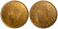 INDIA George VI Bronze  1940 (B) 1/4 Anna Nice RED UNC KM# 530 (23 672)