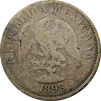 Mexico SECOND REPUBLIC Silver 1898 Go R 10 Centavos Guanajuato KM# 404.1 (378)