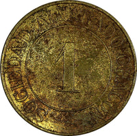COSTA RICA Token  Sociedad Alvarado Chacon 1 Real 26mm Rulau CR 48  (20 781)