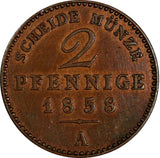 German States SAXE-WEIMAR-EISENACH Karl Alexander 1858 A 2 Pfennig KM# 206 (089)