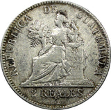 Guatemala Silver 1898  2 Reales 24 mm  KM# 167 (22 652)