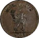 Sweden Carl XII Copper 1718 1 Daler S.M. "Mercury"  XF Condition KM# 361(17 605)