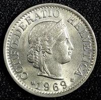 Switzerland Copper-Nickel 1969 B 10 Rappen  KM# 27 (23 895)
