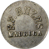 Latin AmericToken 1880's from F.F. Rozos 10 centavos.Madruga,province of Havana