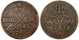 Sweden Frederick I Copper 1743 1 Ore, S.M. 29,75mm BETTER DATE KM# 416.1  ( 163)