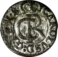 Riga CARL XI of Sweden (1660-1697)Silver 1661 Solidus,Schilling XF KM#55 (15028)
