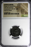 ROMAN Constantine II as Caesar AD 337-340 AE3 Nummus /Camp Gate NGC (320)