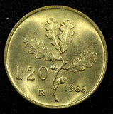 ITALY Bronzital  1988 R 20 Lire  	21.25 mm UNC KM 97.2 (22 643)