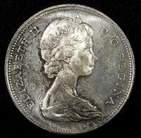CANADA Elizabeth II Silver 1966 $1.00 Dollar  UNC KM# 64.1 (22 782)
