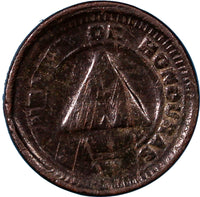 Honduras Bronze 1911  1 Centavo RARE VARIETY: with CENTAVOS KEY DATE KM# 65 (03)