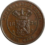 Netherlands East Indies (Indonesia) Copper 1856 2 1/2 Cents SCARCE KM# 308 (550)