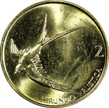 Slovenia  1998 2 Tolarja A barn swallow UNC-BU KM#5 RANDOM PICK (1 Coin)