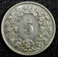 SWITZERLAND Nickel 1934 B 5 Rappen KM# 26b (23 394)