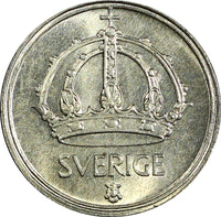 Sweden Gustaf V (1907-1950) Silver 1949 10 Öre GEM BU KM# 813 (22 061)