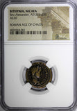 Bithynia, Nicaea Severus Alexander AD 222-235 AE20 / Three signa NGC (061)