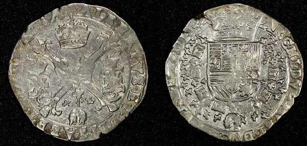 Spanish Netherlands FLANDERS Albert Isabella Silver 1598-1621 1/4 Patagon KM#15