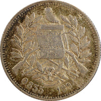Guatemala Silver 1894  2 Reales 24 mm Nice Toned KM# 167 (23 193)