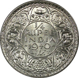 India-British George VI Silver 1940 (B) 1/4 Rupee Bombay UNC KM# 545 (22 336)