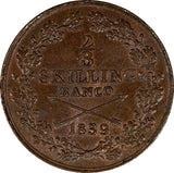 Sweden Carl XIV Johan Copper 1839 2/3 Skilling ch.aUNC KM# 641 (20 848)