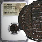 Roman Constantine II AD 337-340 AE3 BI Nummus / Camp gate NGC (078)