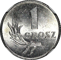 Poland Aluminum 1949 1 Grosz NGC MS64 1 YEAR TYPE Y# 39