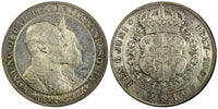 SWEDEN Oscar II Silver 1907 EB 2 Kronor Golden Wedding Anniversary KM# 776 (128)