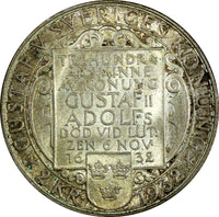 SWEDEN Silver 1932 G 2 Kronor  1 YEAR Death of Gustaf II Adolf  UNC KM# 805 (26)