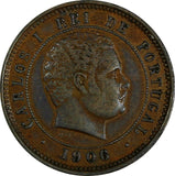 Portugal Carlos I Bronze 1905 5 Reis XF Condition KM# 530 (17 417)