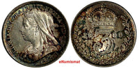 Great Britain Victoria Silver 1899 3 Pence Nice Toned S-3942; KM# 777 (13 898)