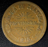 Guatemala Provisional Coinage Copper 1915 25 Centavos KM# 231 (23 330)