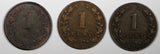 Netherlands Willem III Bronze LOT OF 3 COINS 1880 1883 ,1884  1 Cent KM# 107 (6)