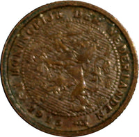 Netherlands Wilhelmina I Bronze 1915 1/2 Cent  KM# 138