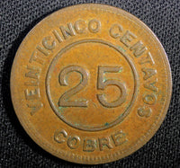 Guatemala Provisional Coinage Copper 1915 25 Centavos KM# 231 (23 325)