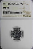 Saint Thomas & Prince Island 1971 10 Centavos NGC MS66 TOP GRADED BY NGC KM# 15a