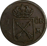 SWEDEN Frederick I (1720-1751) Copper 1749 1 Ore K.M. Avesta mint KM#383.3/15242