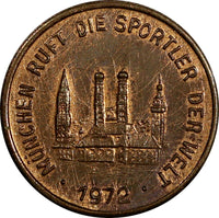 Germany Copper Token - Munich 1972 Olympic Games 18mm (18 324)