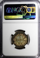 Germany-Empire Wilhelm II Silver 1908 D 1 Mark NGC UNC  Munich TONED KM14 (001)